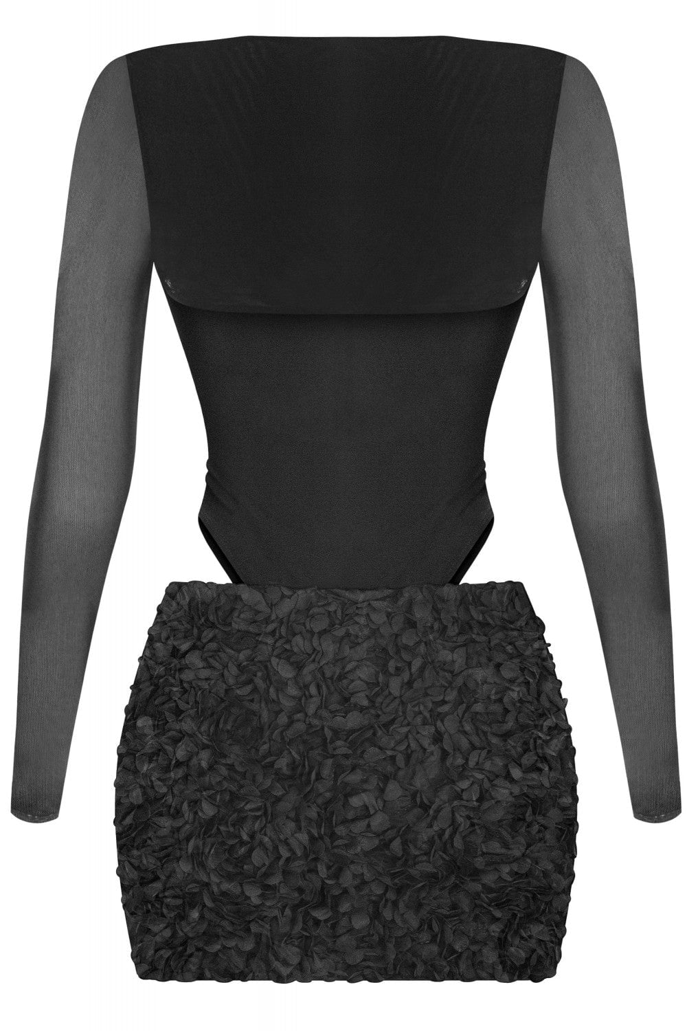 Midnight Bouquet Mesh Two Piece Set Black - Style Delivers