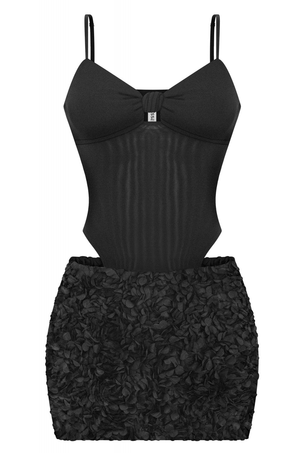 Midnight Bouquet Mesh Two Piece Set Black - Style Delivers