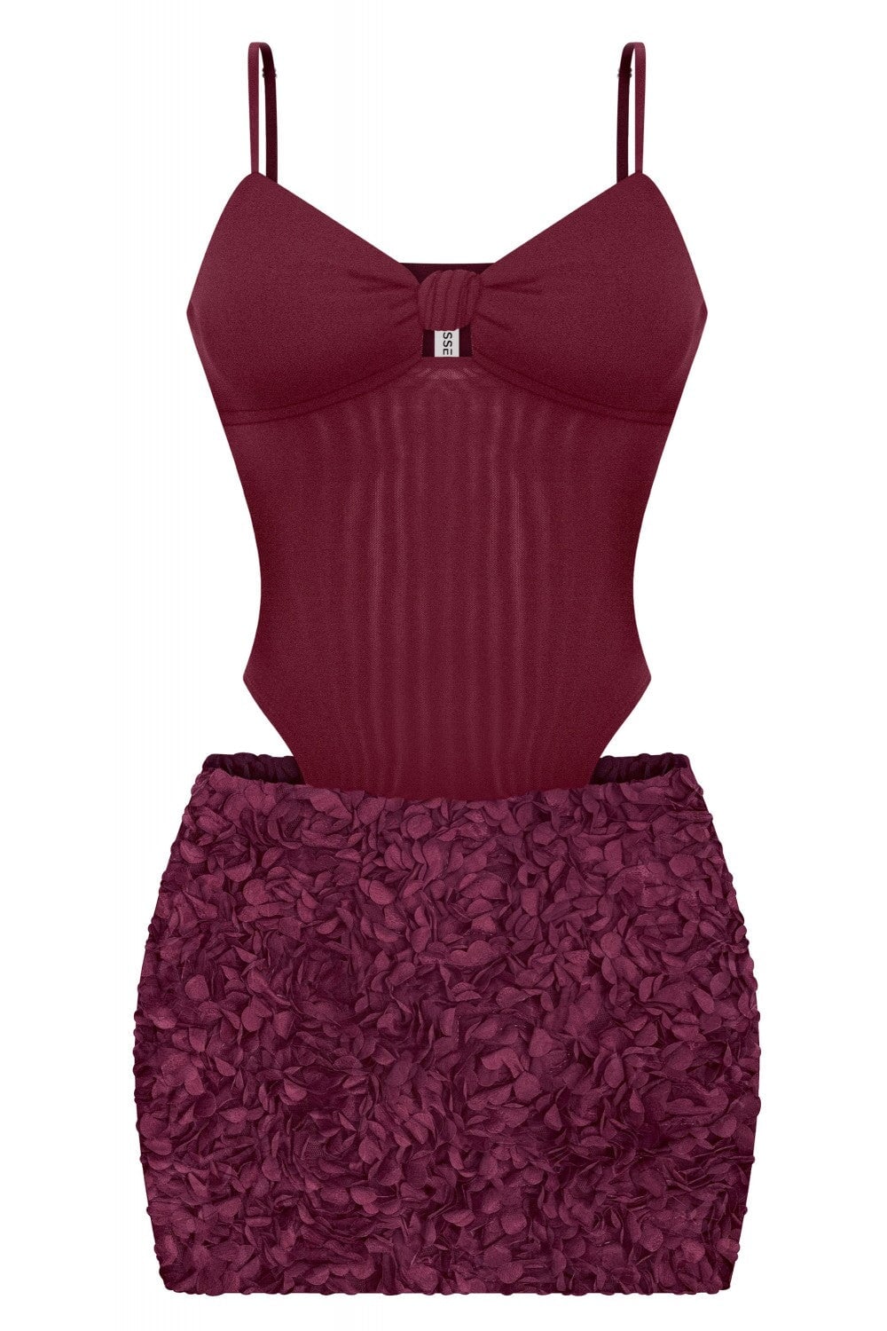 Midnight Bouquet Mesh Two Piece Set Burgundy - Style Delivers