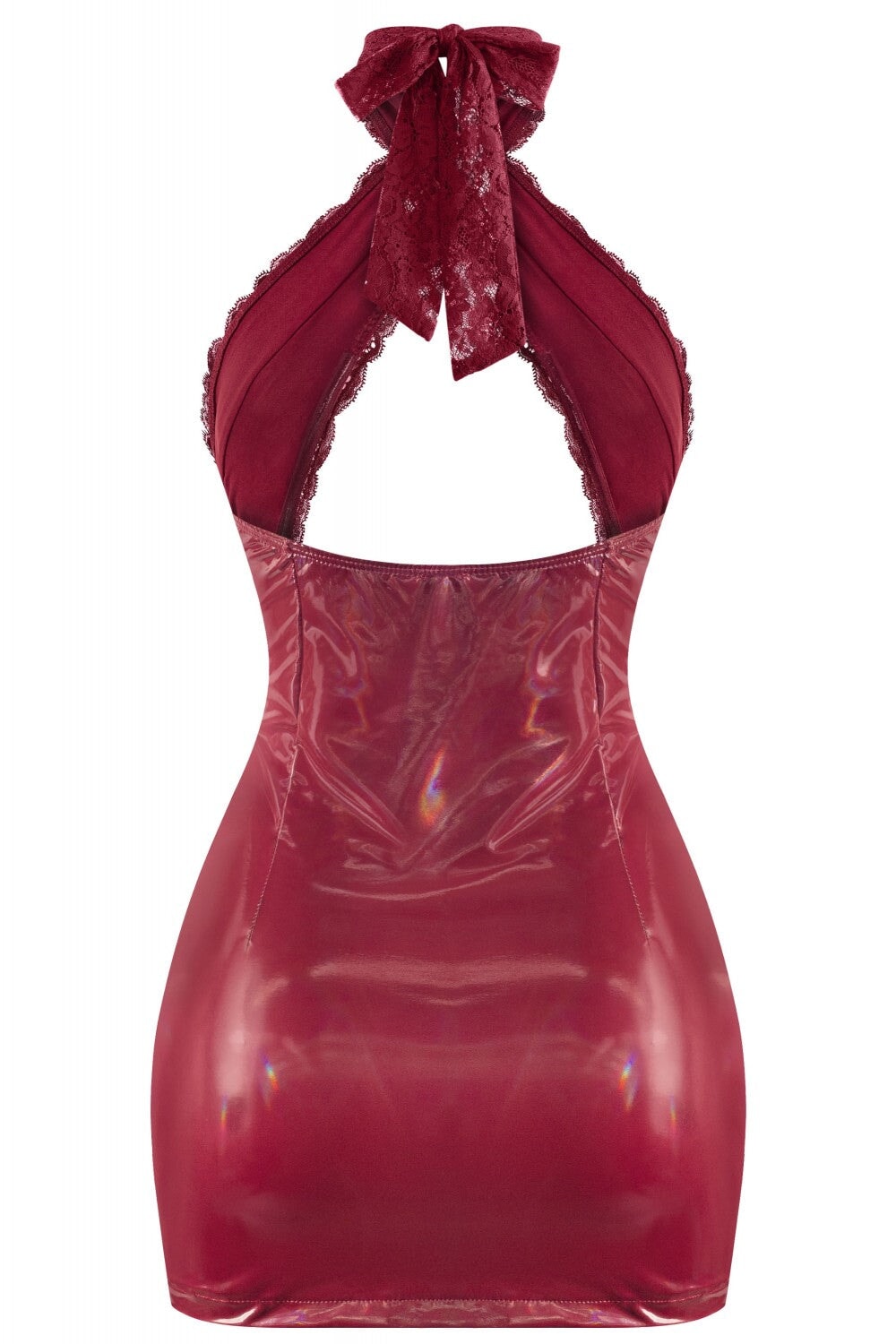 Vixen Vinyl Mini Dress Burgundy - Style Delivers