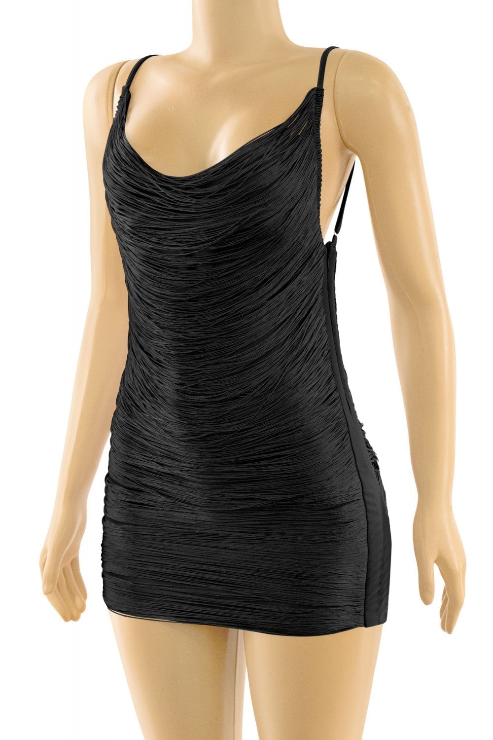 Feeling Hot Fringe Mini Dress Black - Style Delivers