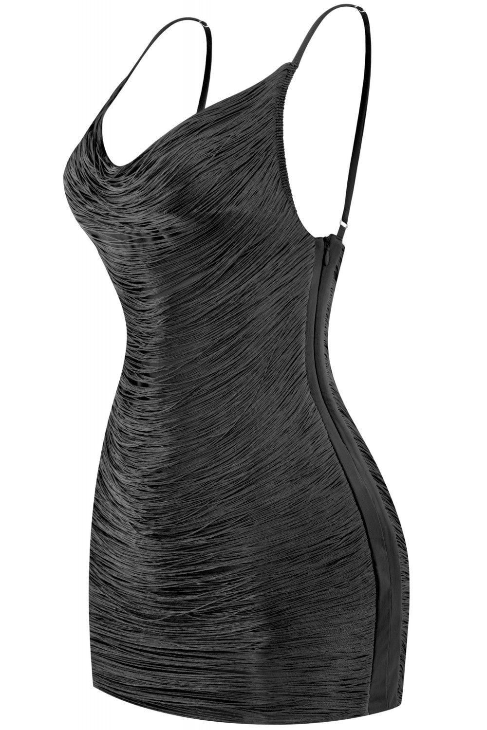 Feeling Hot Fringe Mini Dress Black - Style Delivers