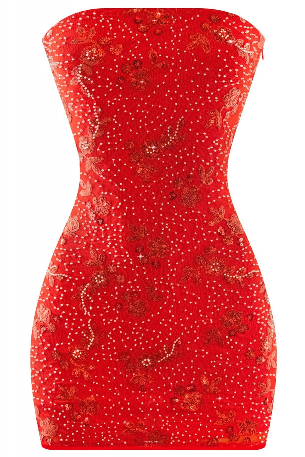 La Rochette Strapless Mini Dress Red - Style Delivers