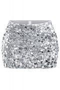 Shake it Off Sequin Skirt Silver - Style Delivers