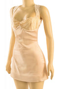 Heart Strings Satin & Lace Mini Dress Champagne ** - Style Delivers