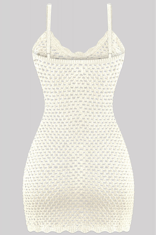 Camilla Crochet Mini Dress Baby Ivory ** - Style Delivers
