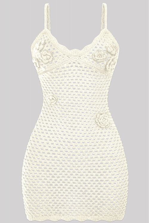 Camilla Crochet Mini Dress Baby Ivory ** - Style Delivers