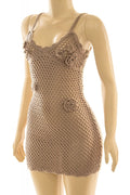 Camilla Crochet Mini Dress Baby Taupe ** - Style Delivers