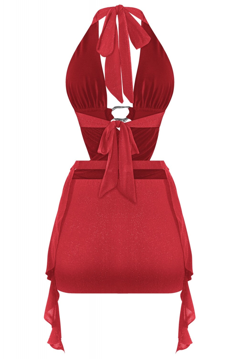 Some Kind of Wonderful Metallic Mini Dress Red - Style Delivers