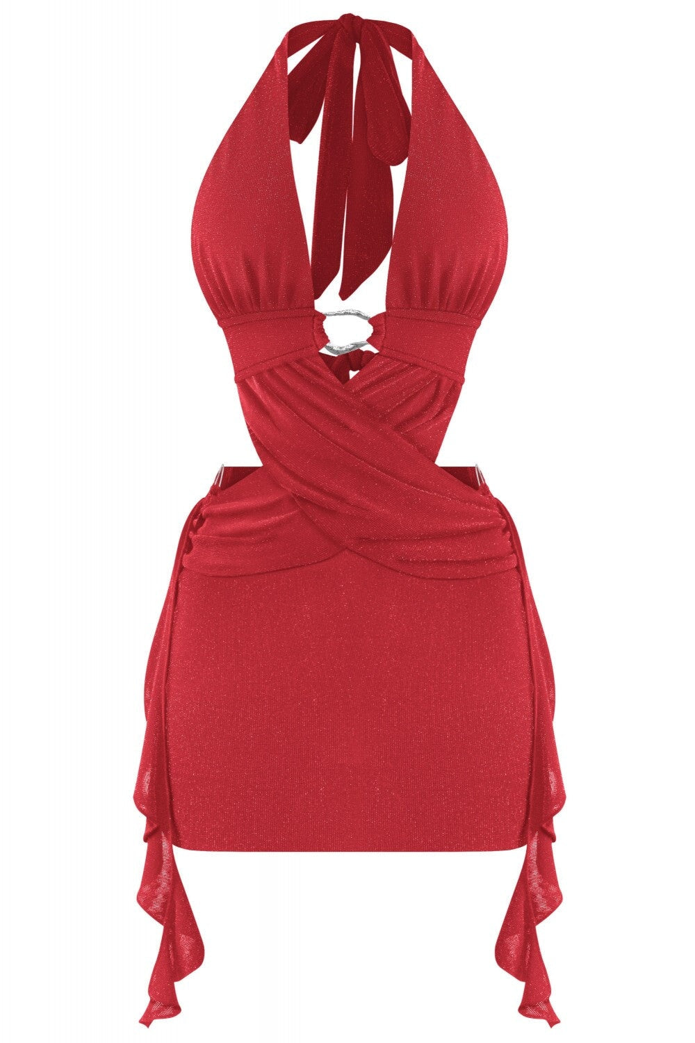 Some Kind of Wonderful Metallic Mini Dress Red - Style Delivers