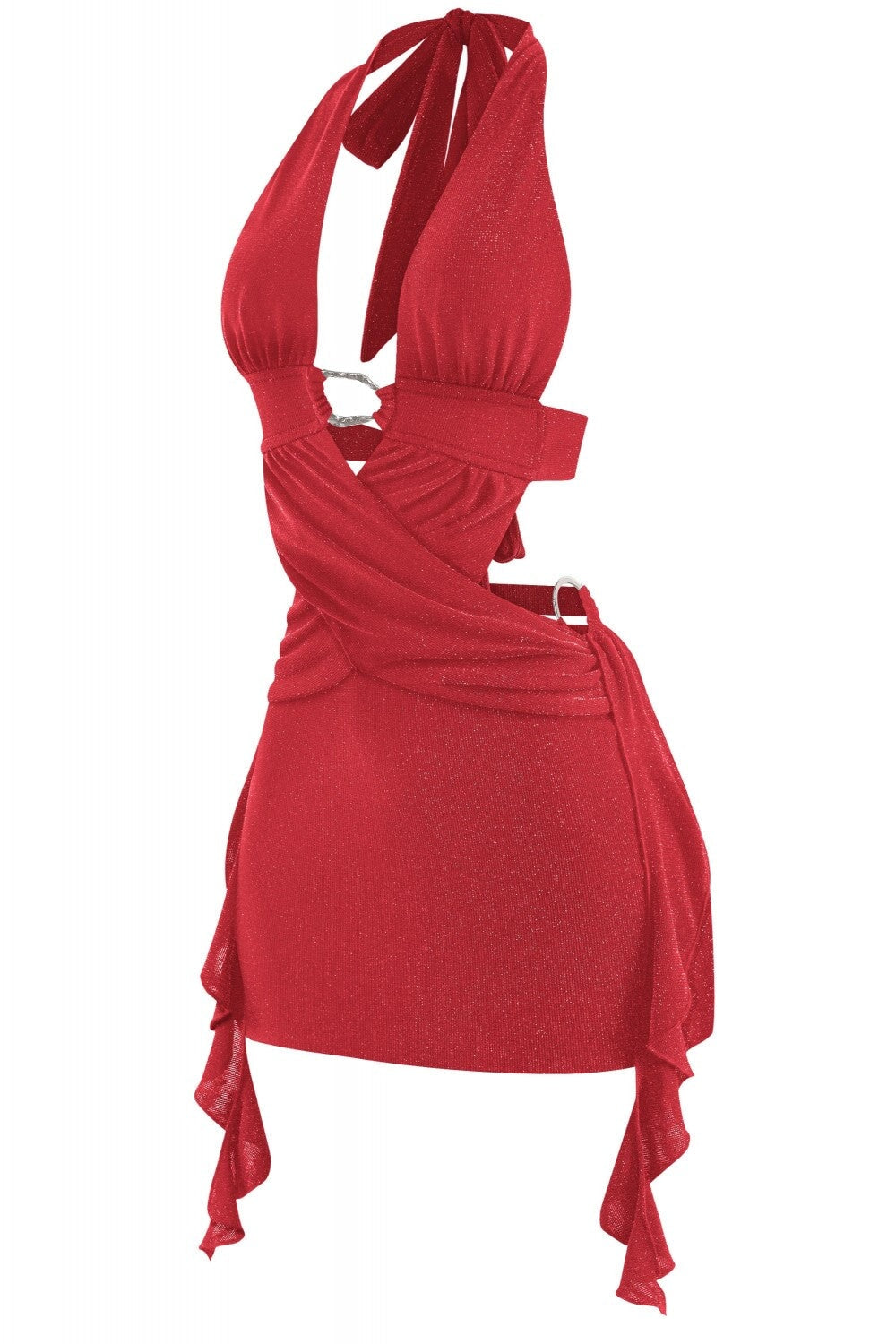Some Kind of Wonderful Metallic Mini Dress Red - Style Delivers