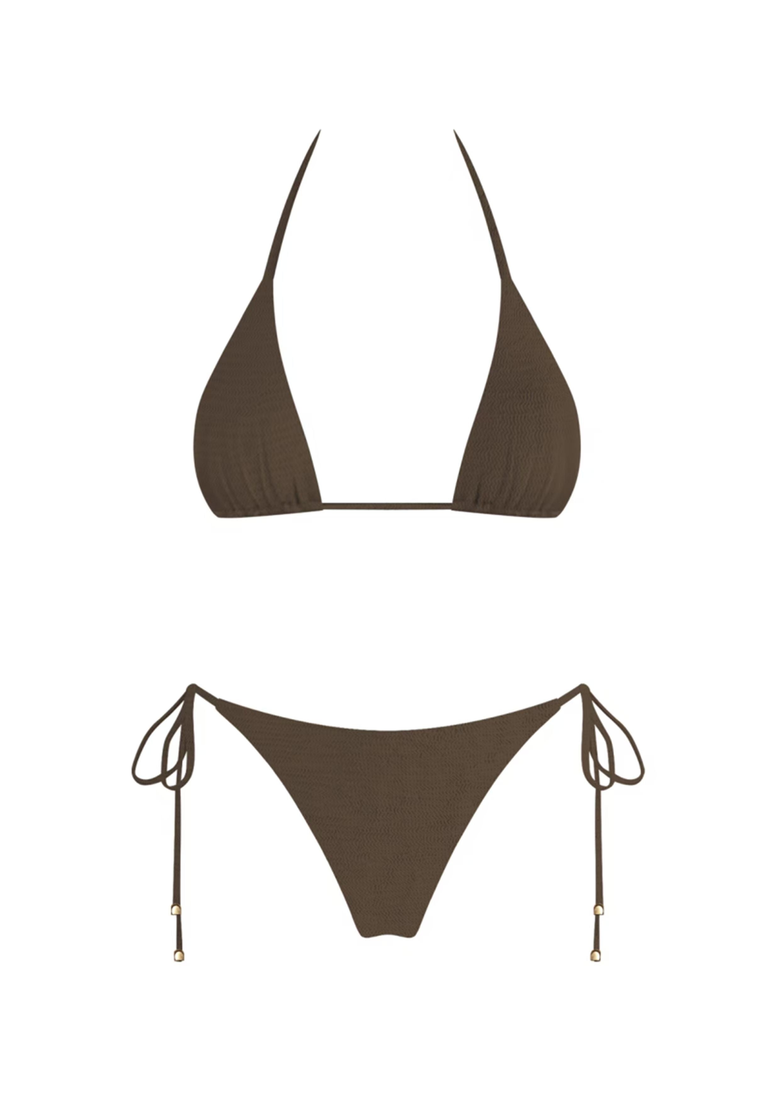 Brown & Gold Hardware String Bikini - Style Delivers