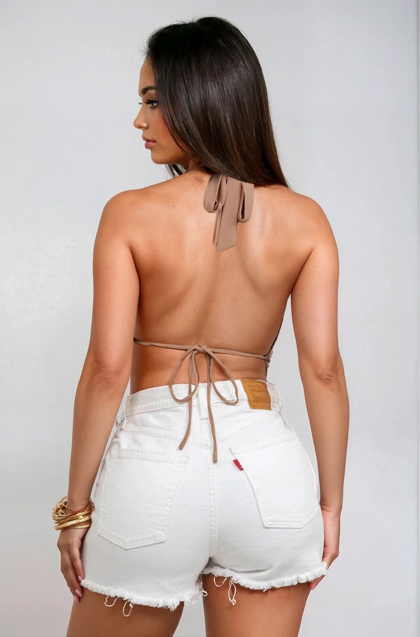 Crystalize Halter Top Mocha (No Promo) - Style Delivers