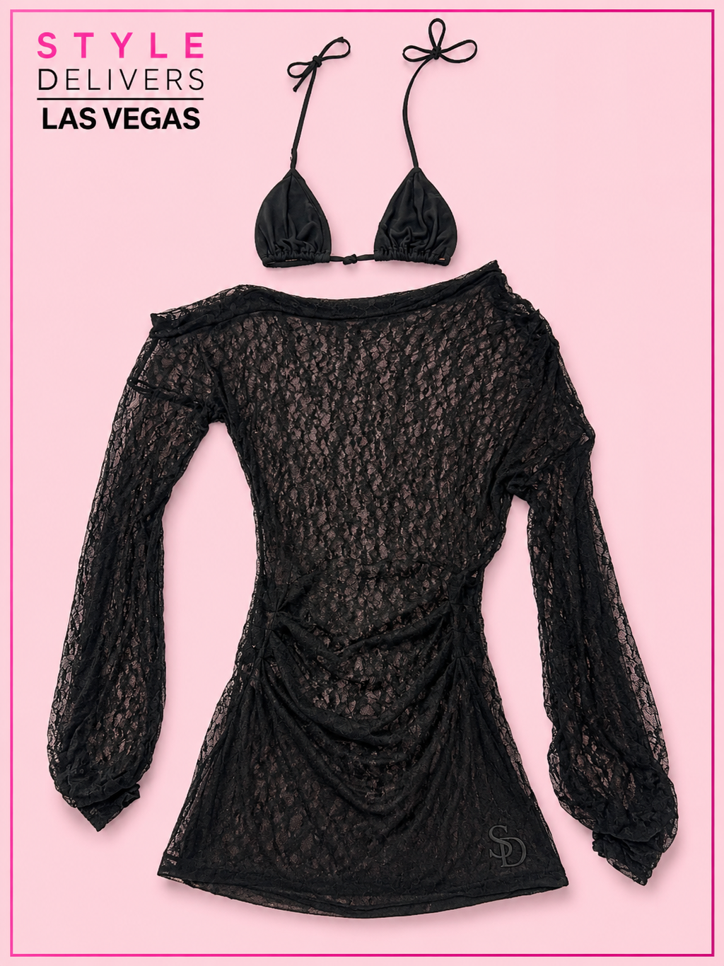 Beauty Within Mesh 3 Piece Set Black