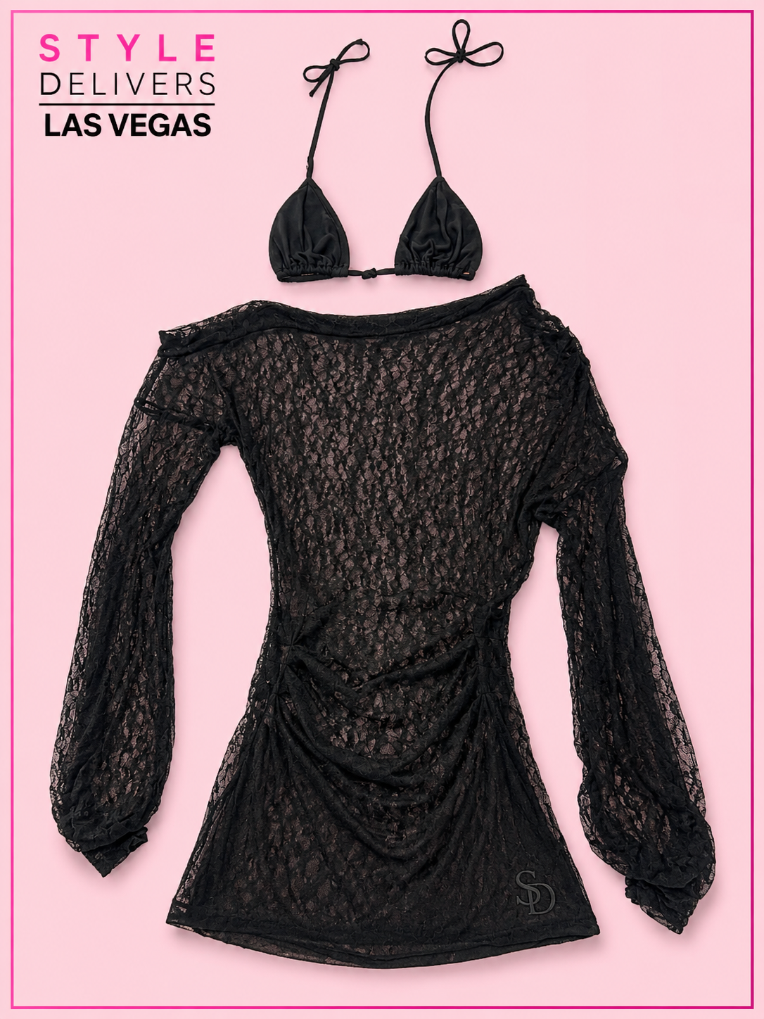 Beauty Within Mesh 3 Piece Set Black
