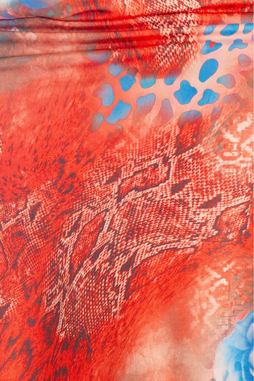 So Fine Snake Print Mini Dress Blue/Orange - Style Delivers