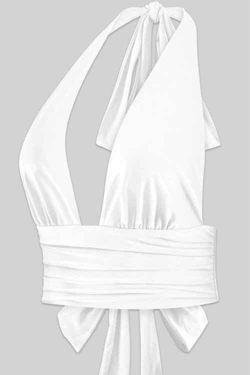 Addison Halter Top Ivory - Style Delivers