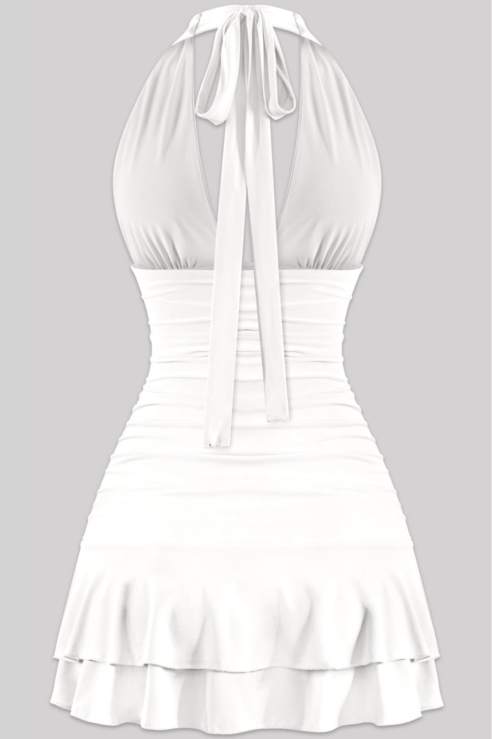 Gimme a Hug Halter Mini Dress White - Style Delivers