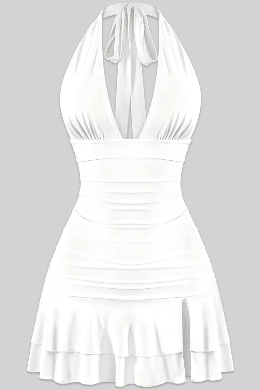 Gimme a Hug Halter Mini Dress White - Style Delivers