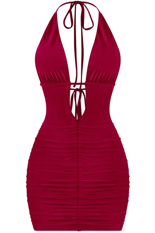 100 Shots Mini Dress Burgundy - Style Delivers