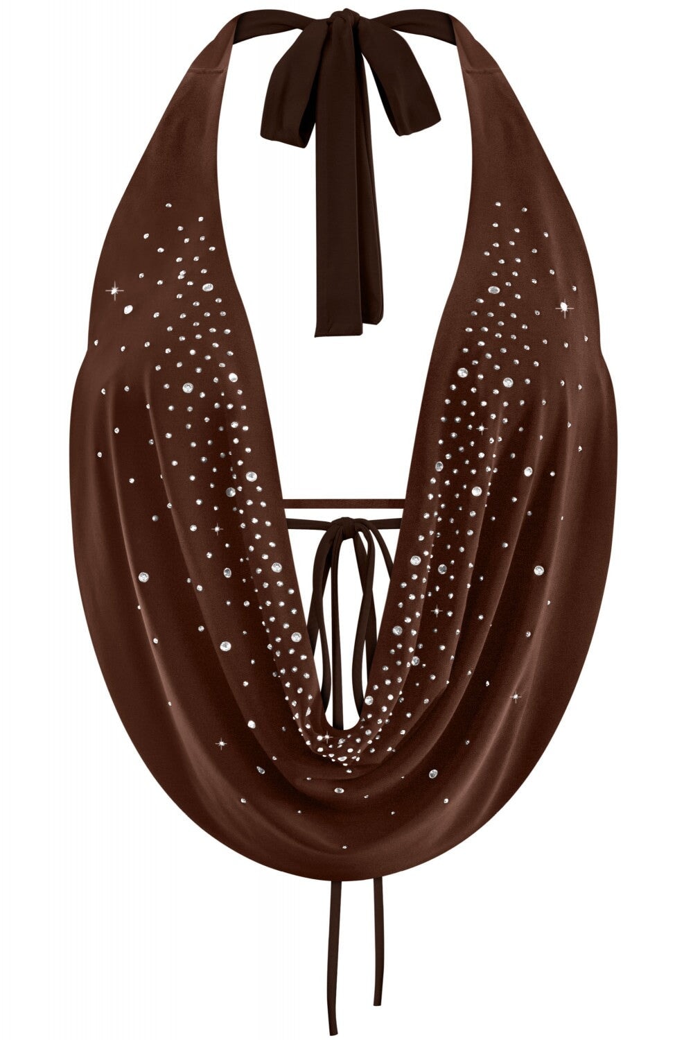 Sexy AF Rhinestone Top Brown - Style Delivers