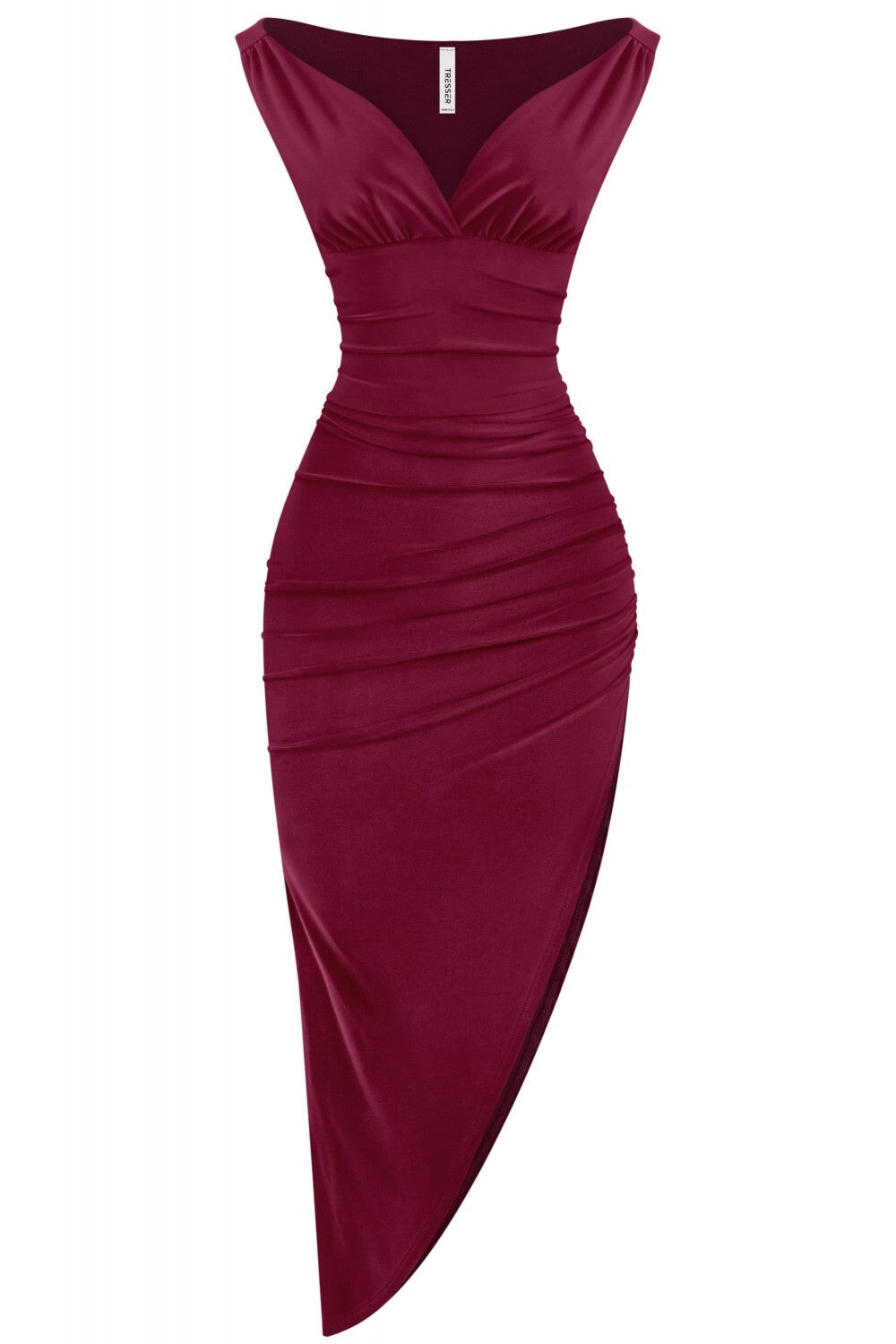 Zorina Asymmetrical Maxi Dress Burgundy - Style Delivers