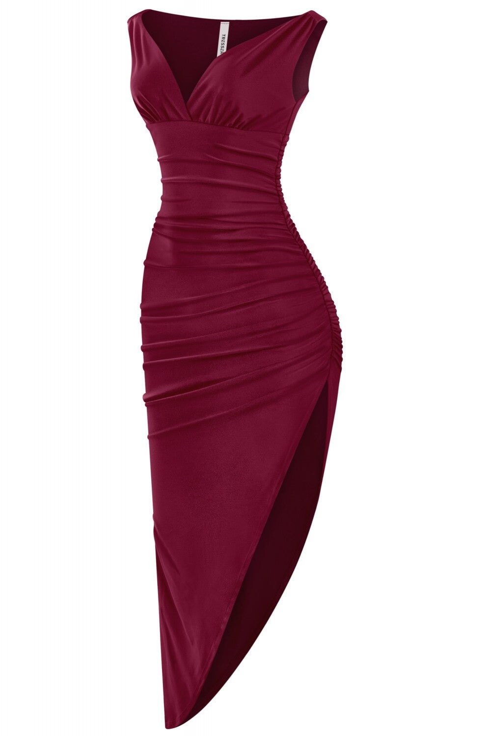 Zorina Asymmetrical Maxi Dress Burgundy - Style Delivers