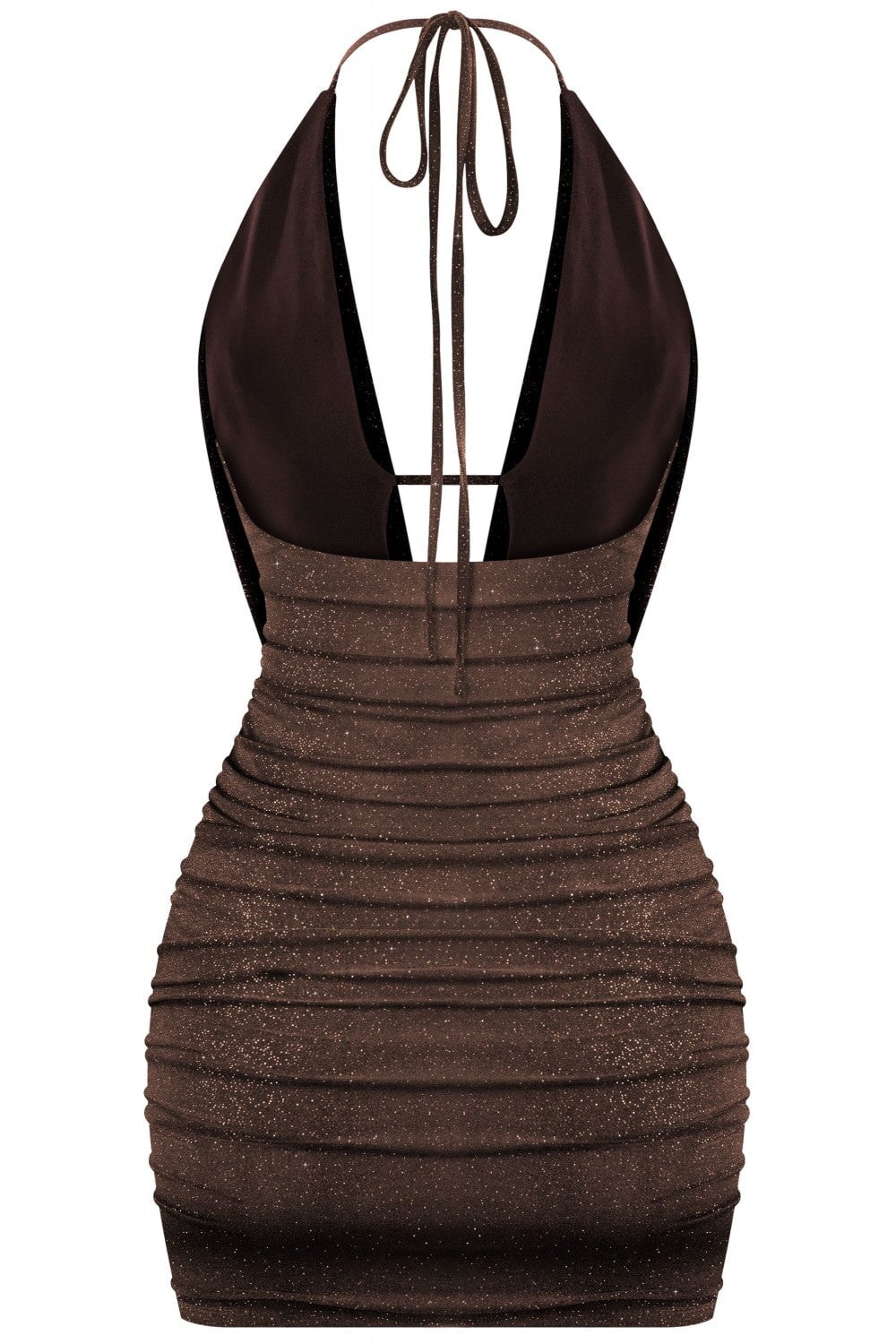Bebe Glitter Bodycon Mini Dress Brown - Style Delivers