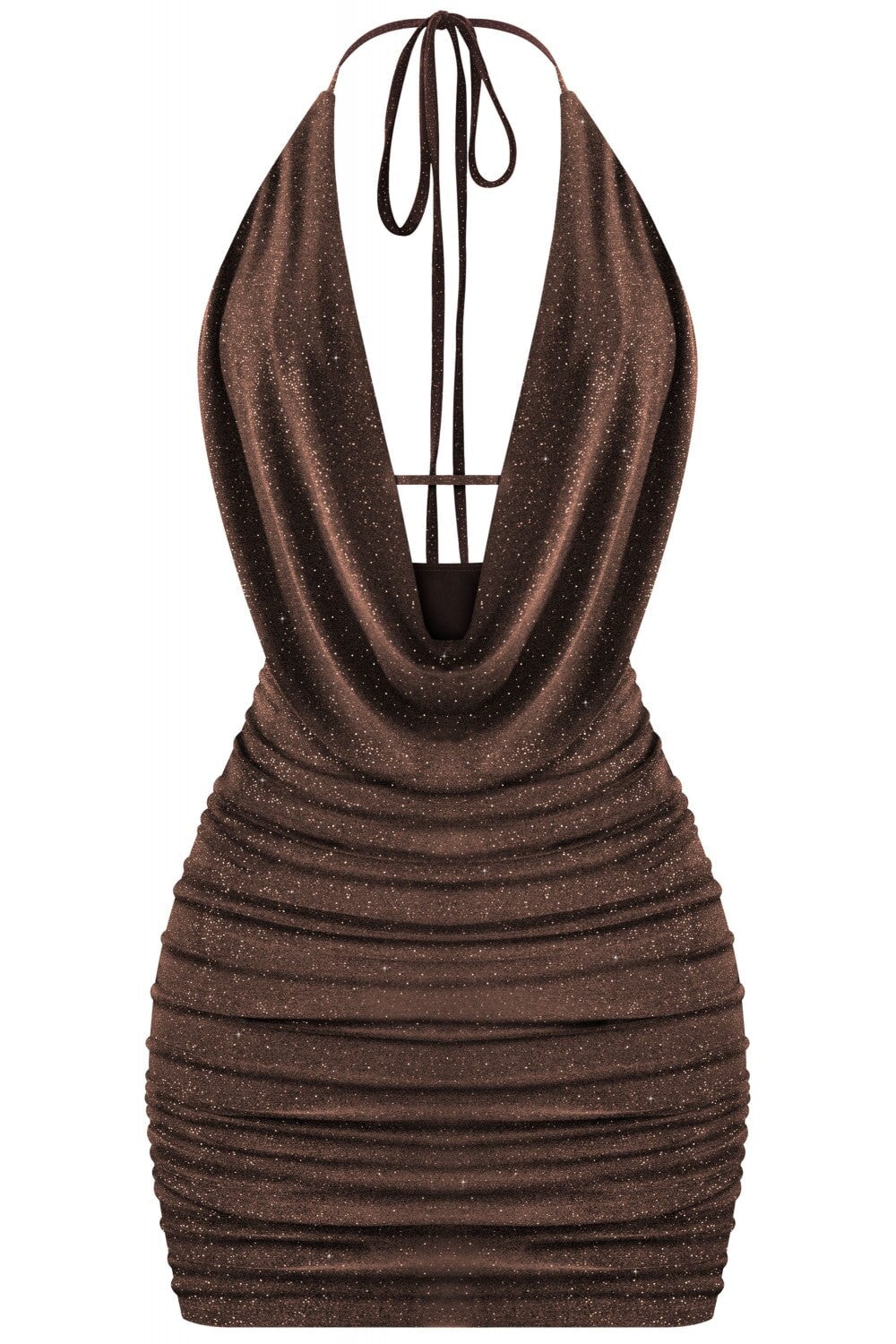 Bebe Glitter Bodycon Mini Dress Brown - Style Delivers