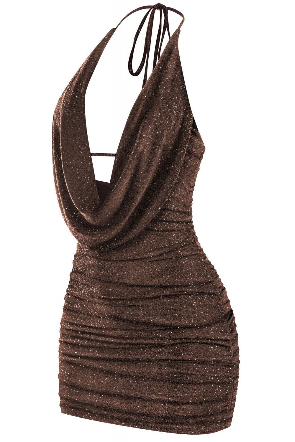Bebe Glitter Bodycon Mini Dress Brown - Style Delivers