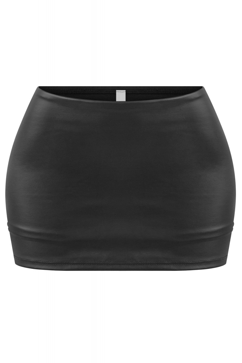 Low Waisted Faux Leather Skort Black - Style Delivers
