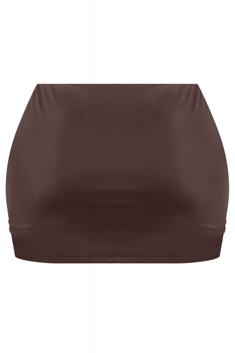 Low Waisted Faux Leather Skort Brown - Style Delivers