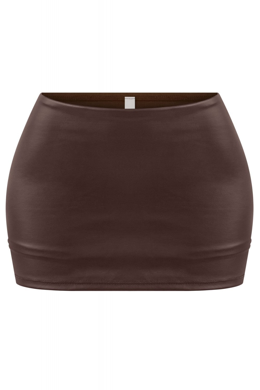 Low Waisted Faux Leather Skort Brown - Style Delivers