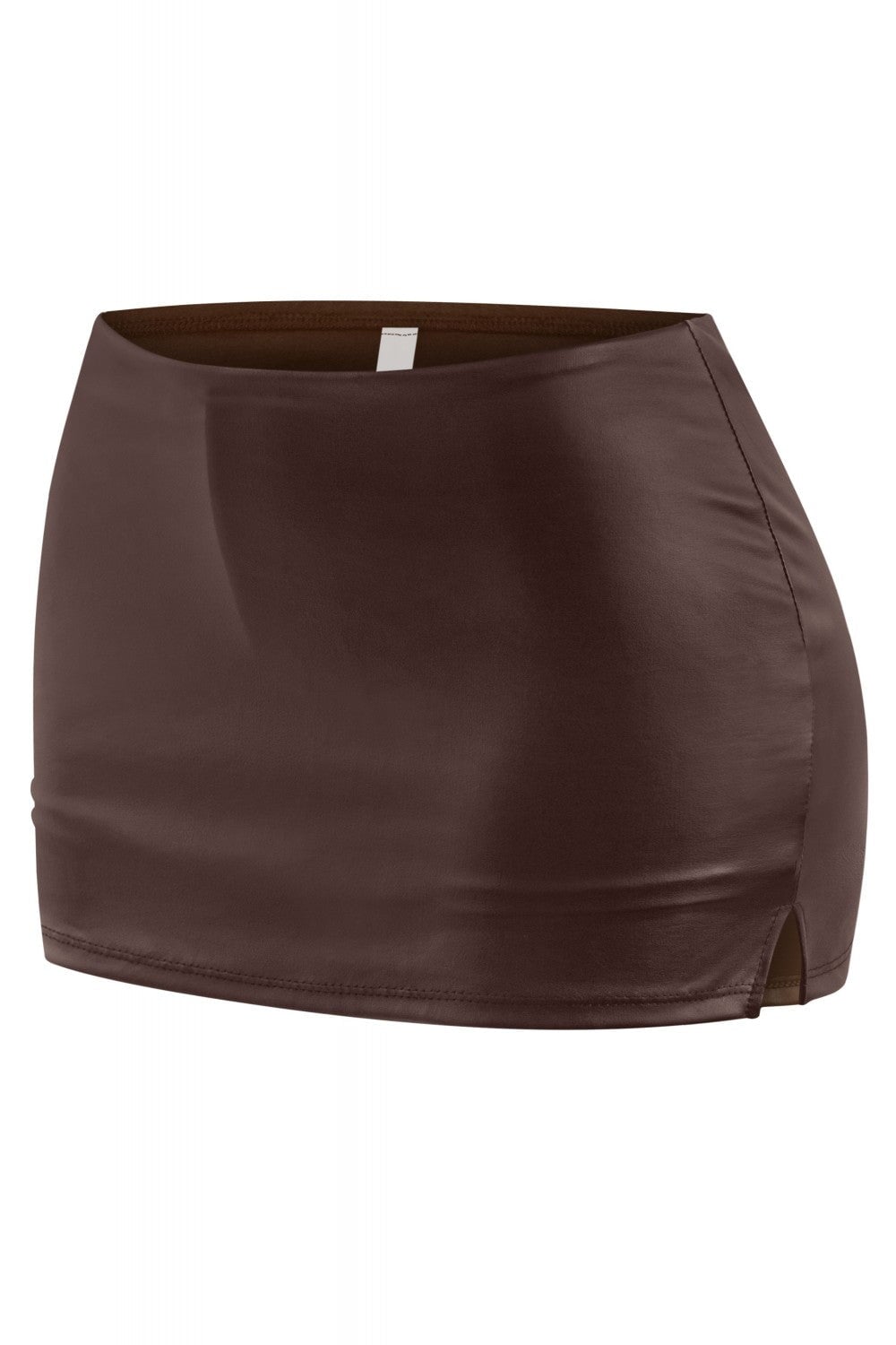 Low Waisted Faux Leather Skort Brown - Style Delivers