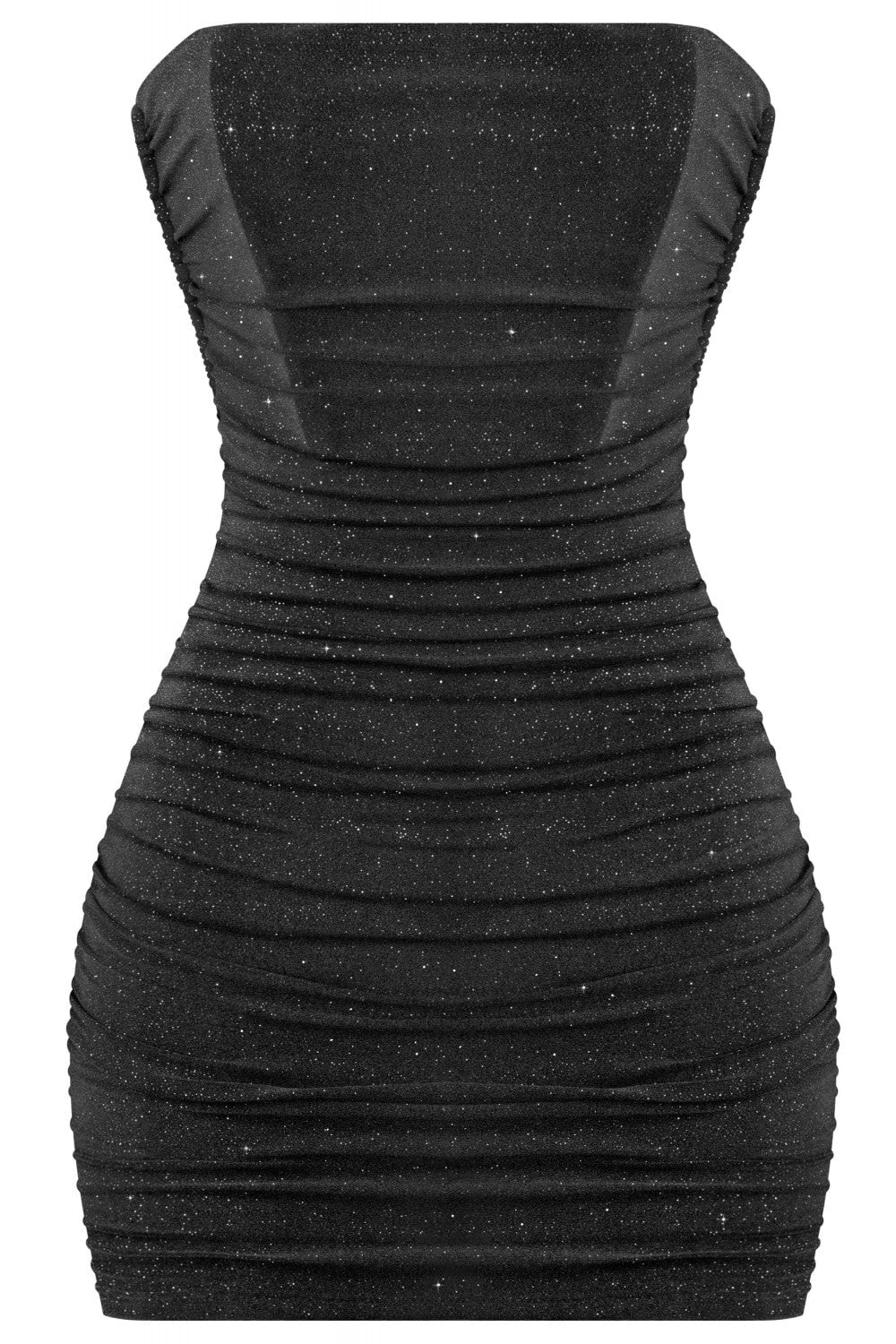 Standing Out Strapless Glitter Mini Dress Black - Style Delivers