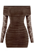 Live Loud Lace Mini Dress Brown - Style Delivers