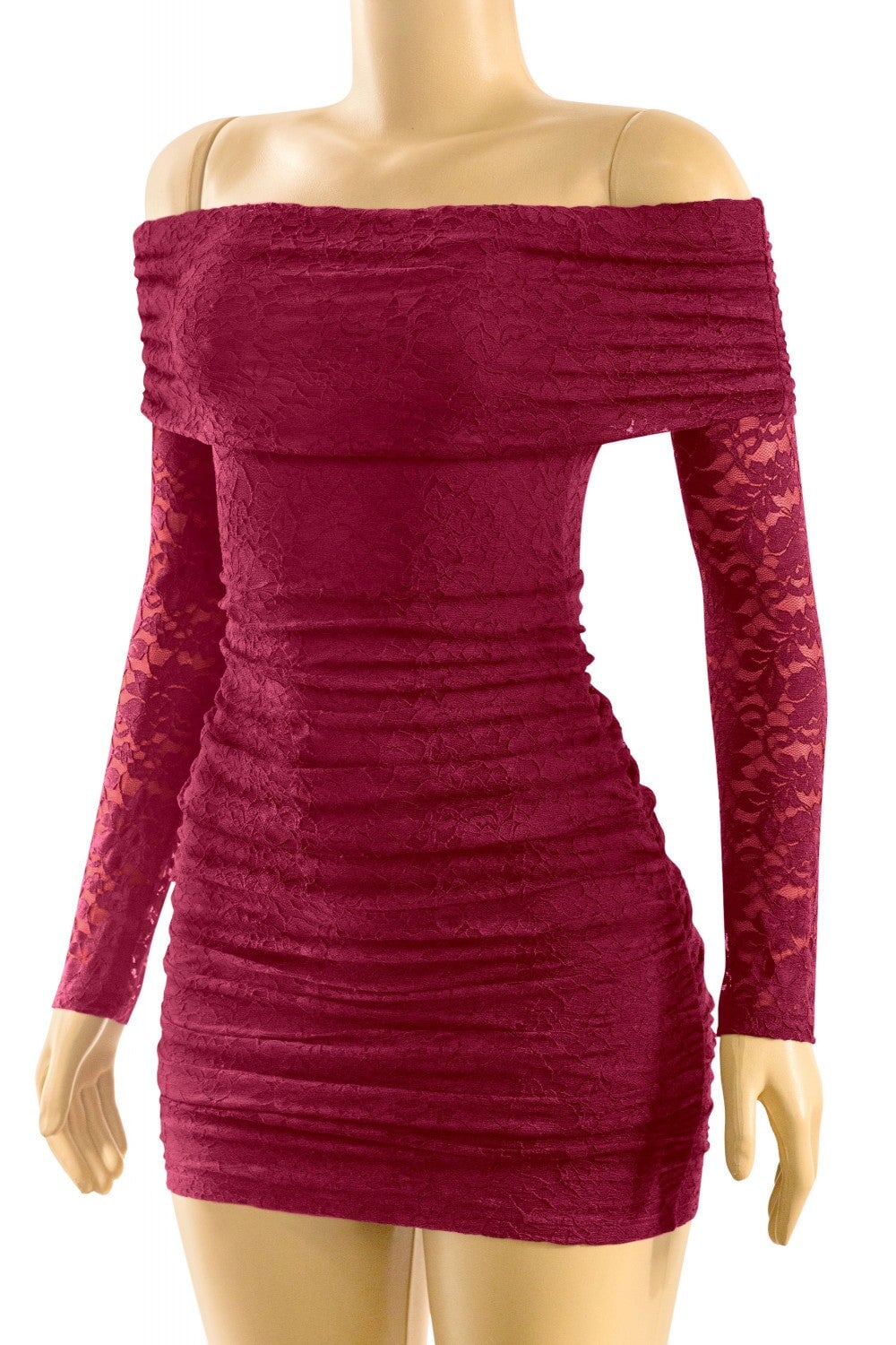 Live Loud Lace Mini Dress Burgundy - Style Delivers