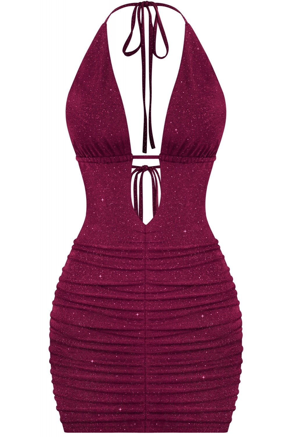 100 Shots Glitter Mini Dress Burgundy - Style Delivers