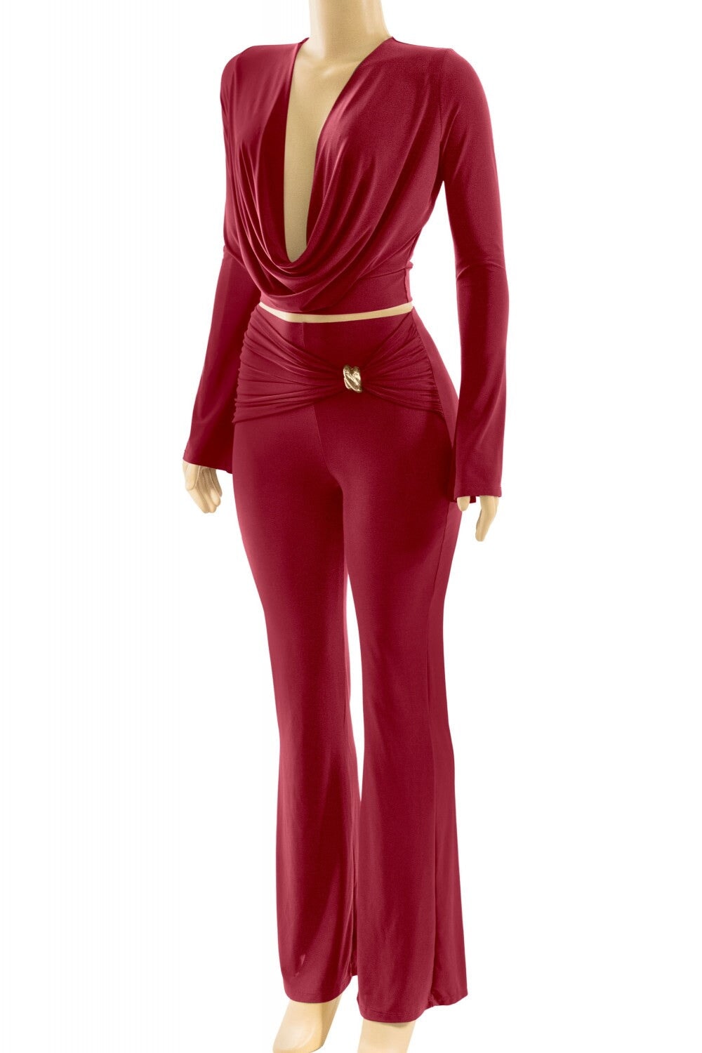 Night Moves Two Piece Set Burgundy - Style Delivers