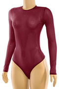 Still Got It Sheer Glitter Bodysuit Burgundy - Style Delivers