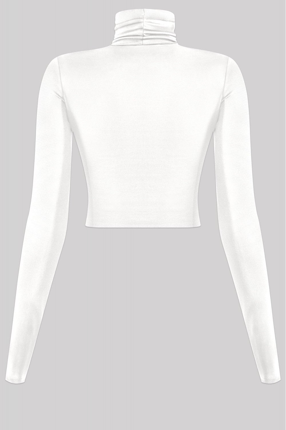 Lady Cropped Turtle Neck Top Off White - Style Delivers