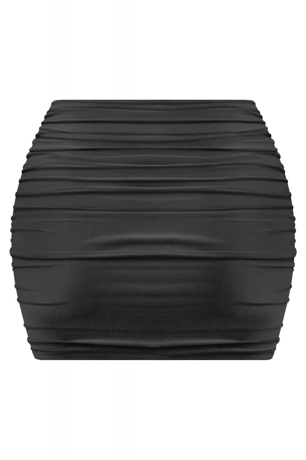 Ruched High Waist Mini Skirt Black ** - Style Delivers