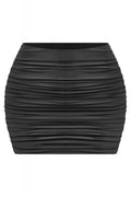 Ruched High Waist Mini Skirt Black ** - Style Delivers