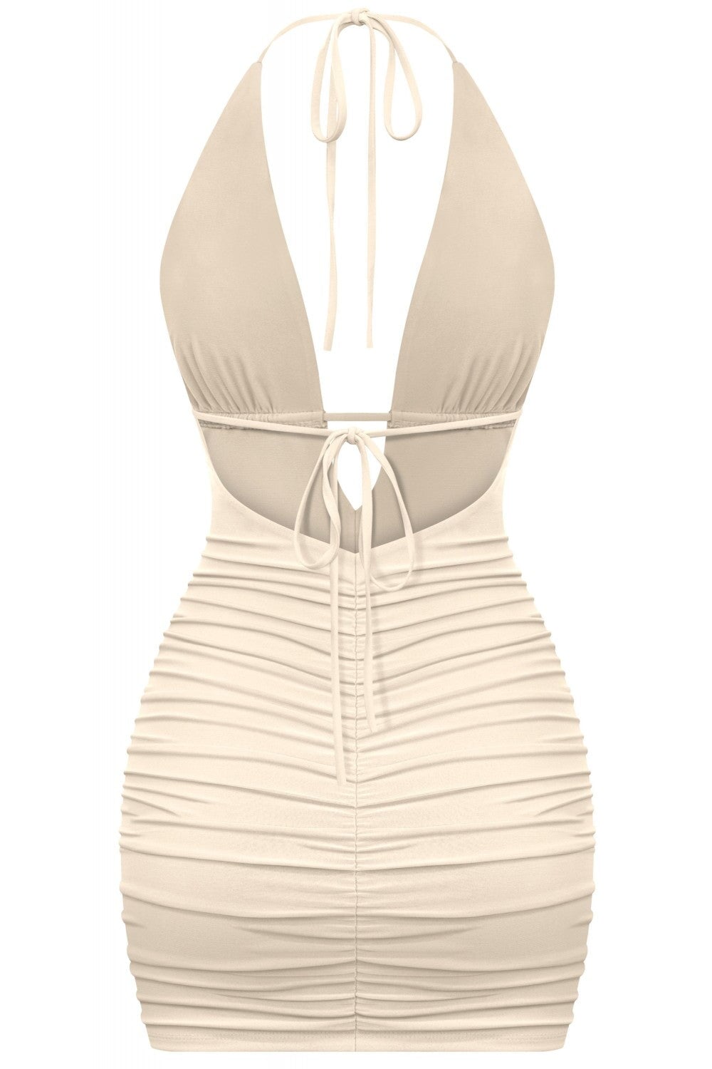 100 Shots Mini Dress Beige - Style Delivers