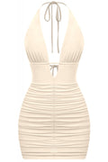 100 Shots Mini Dress Beige - Style Delivers