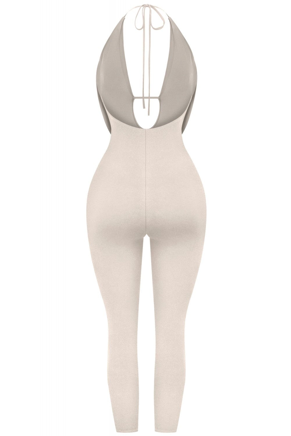 Sade Sleeveless Halter Capri Jumpsuit Stone - Style Delivers