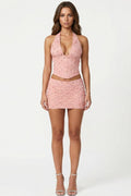 Blossom Floral Lace Two Piece Set Pink** - Style Delivers