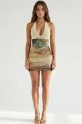 Tell Me A Secret Mini Dress Green Print - Style Delivers