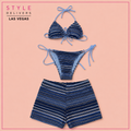 Sunset Mood Bikini Set Blue Stripe (NO PROMO)