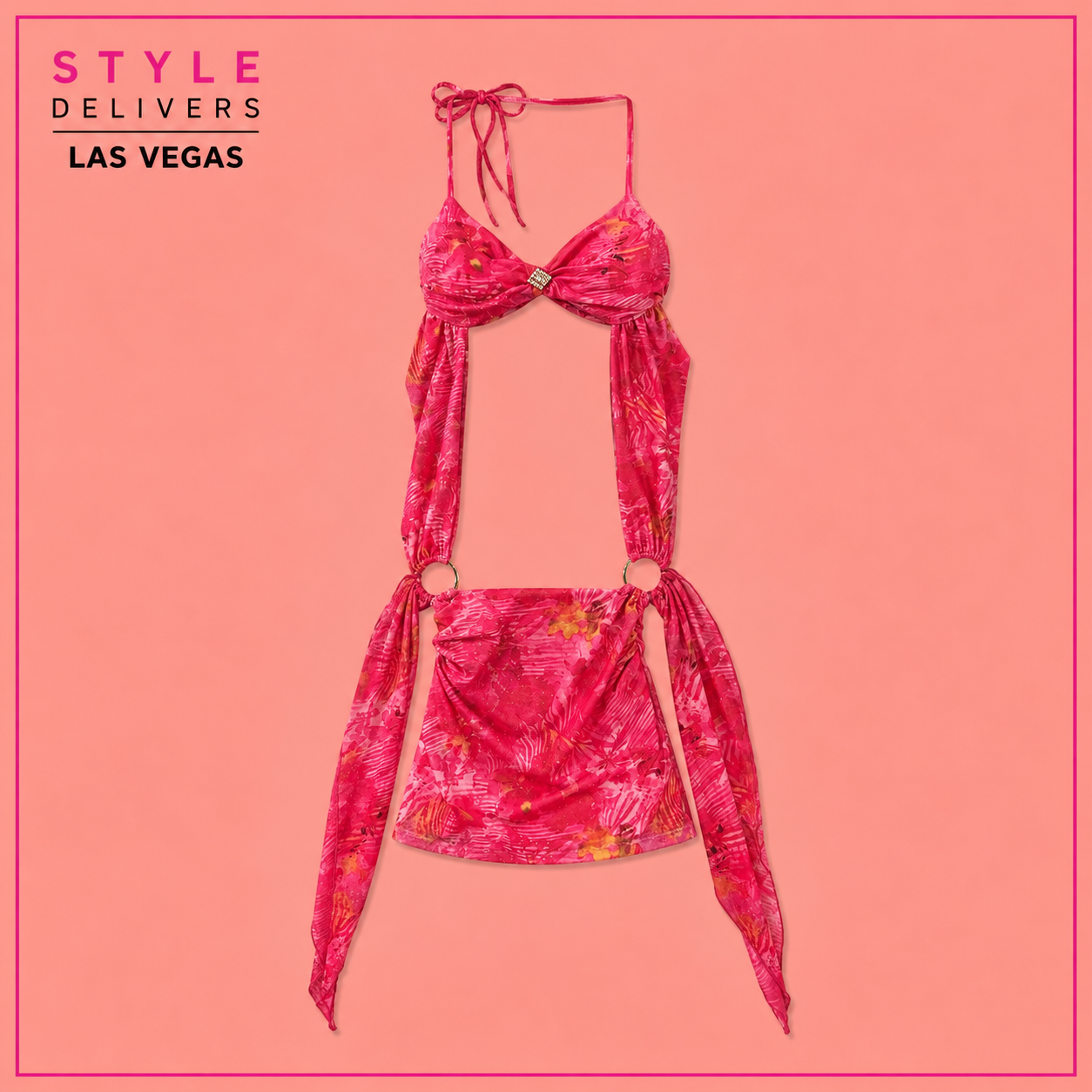 Definitely Maybe Mesh Mini Dress Pink  (No promo)